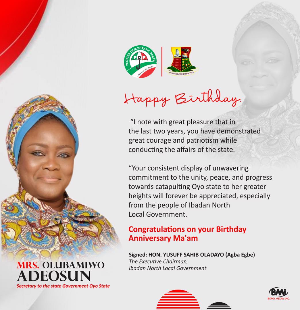 Birthdate: Ibadan North LG Chair, Agba Egbe Congratulates Oyo SSG, Describes Her An Impactful Scribe