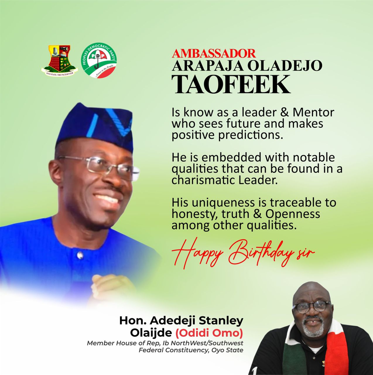 63 Birthdate: Arapaja, Leader of Men, Maker of Leaders — Stanley Odidi Omo