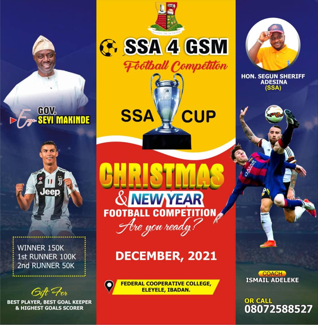 Oyo Assembly Hopeful, Sheriff Adesina Continues Annual Christmas/New Year Football Competition in Ibadan Northwest