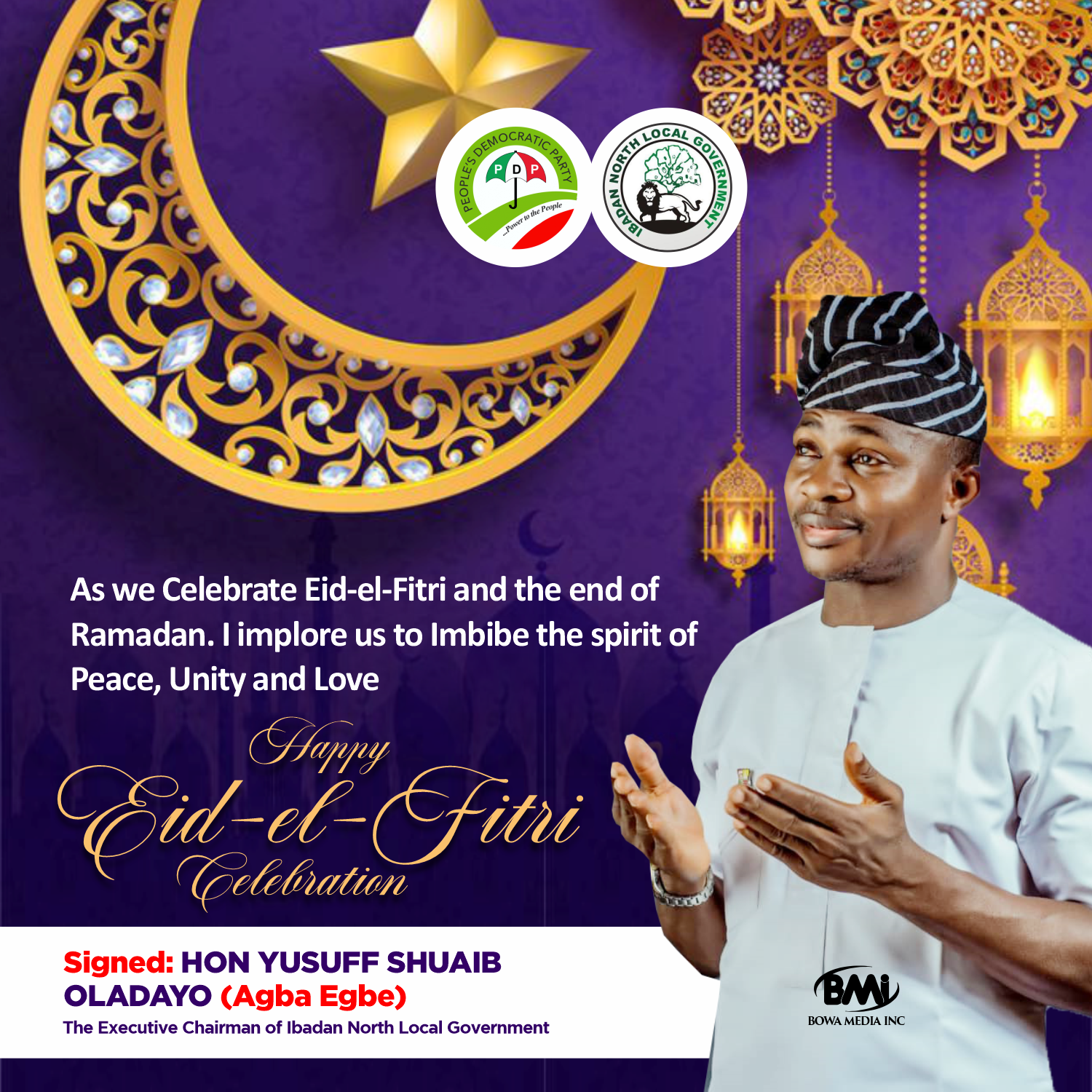 Eid-el-Fitri: Ibadan North LG Boss, Agba Egbe Preach Peace, Unity, Love
