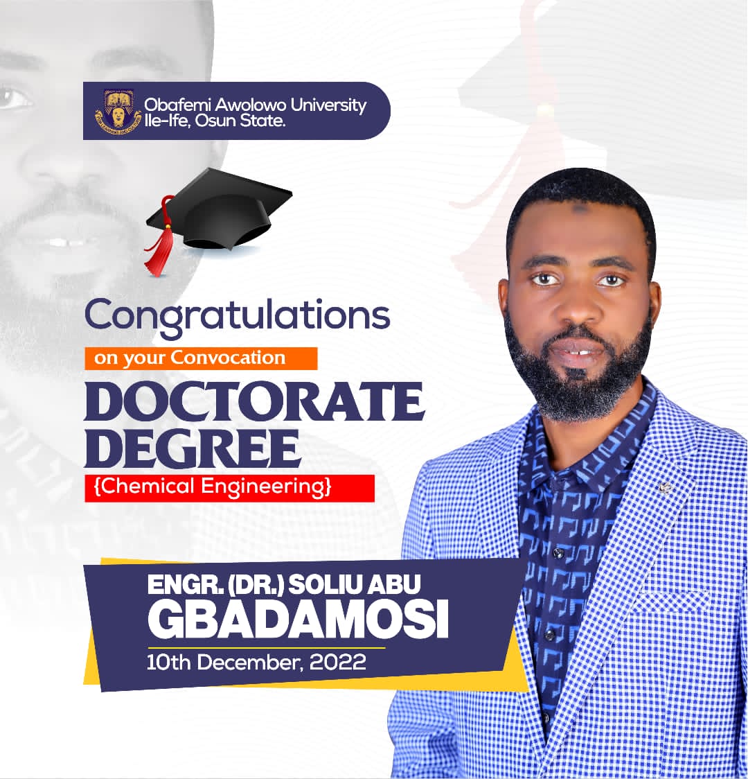 Convocation: OAU Confers Ph.D In Chemical Engineering On Abu Gbadamosi