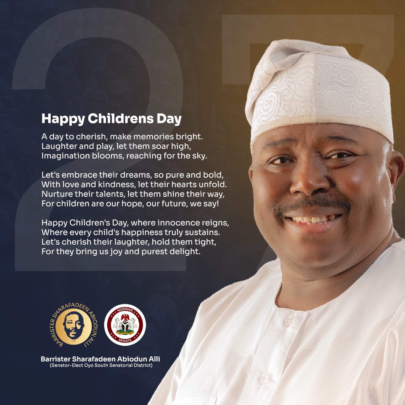 Oyo South Senator Charges FG To Harness Children’s Talents For Nation Building