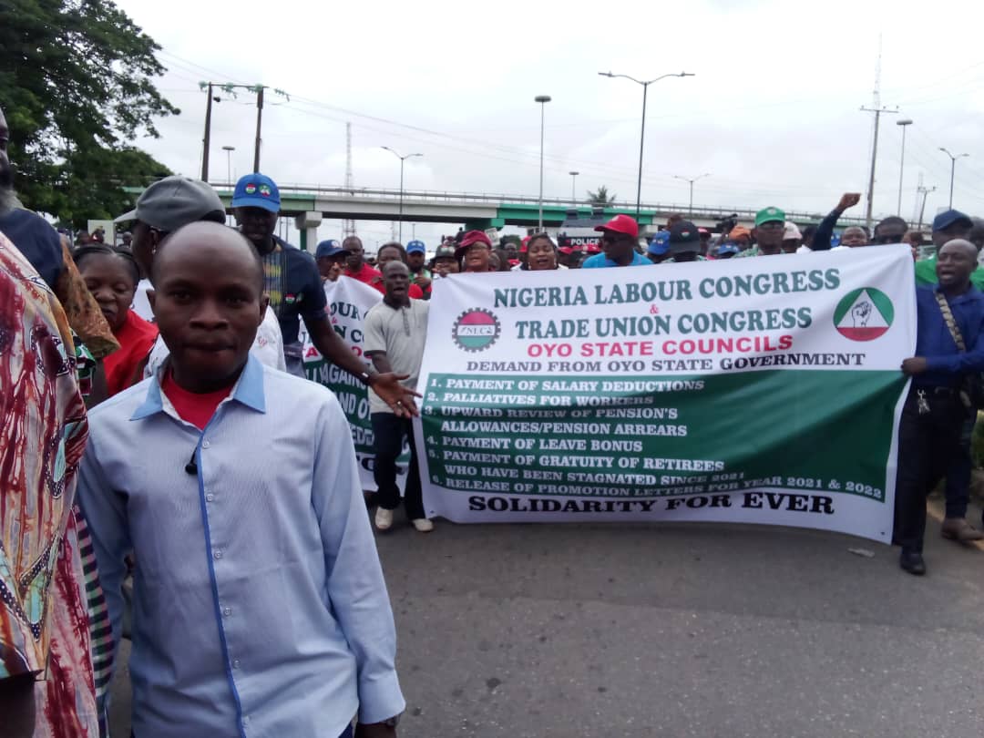 ASUU, Other Societies Join NLC,TUC In Oyo In protest