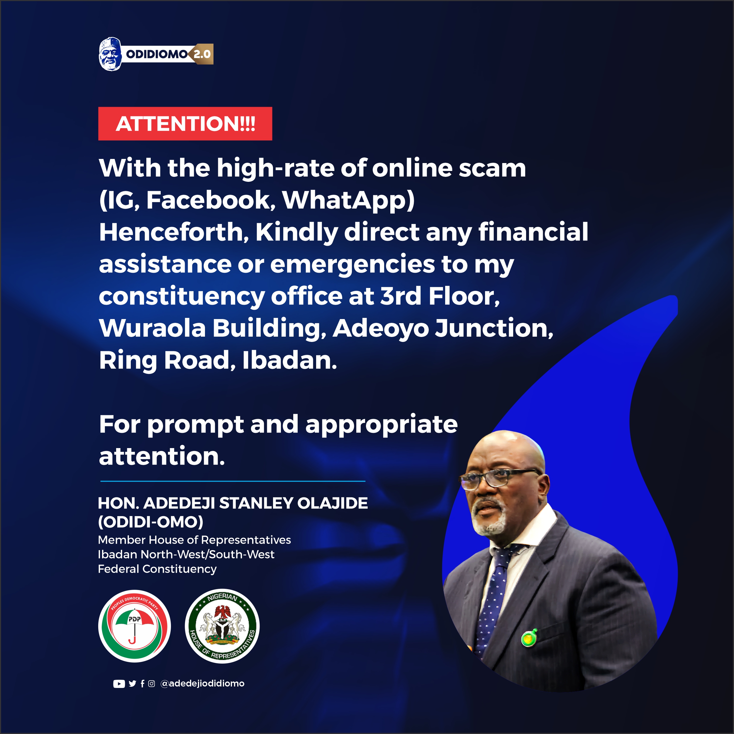 Oyo Rep’ Member, Odidiomo Calls for Quality Data Protection for National Development