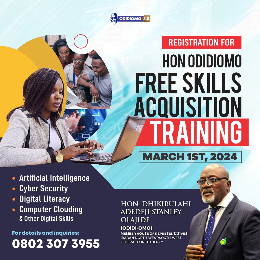 Youth Empowerment: Reps’ Member, Stanley Adedeji Odidiomo To Begin Free ICT Skills Acquisition Training March 1