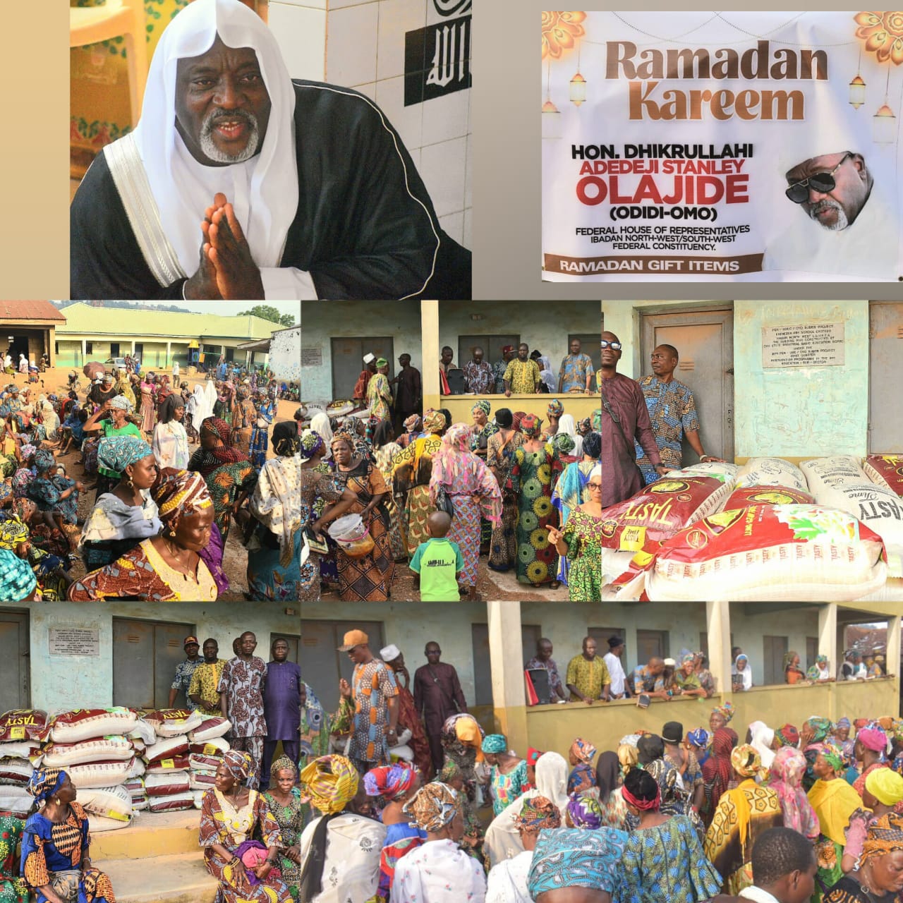 RAMADAN: Reps’ Member, Dhikrullahi Adedeji Odidiomo Distributes Bags of Rice, Other Items In Ibadan Northwest/Southwest Federal Constituency