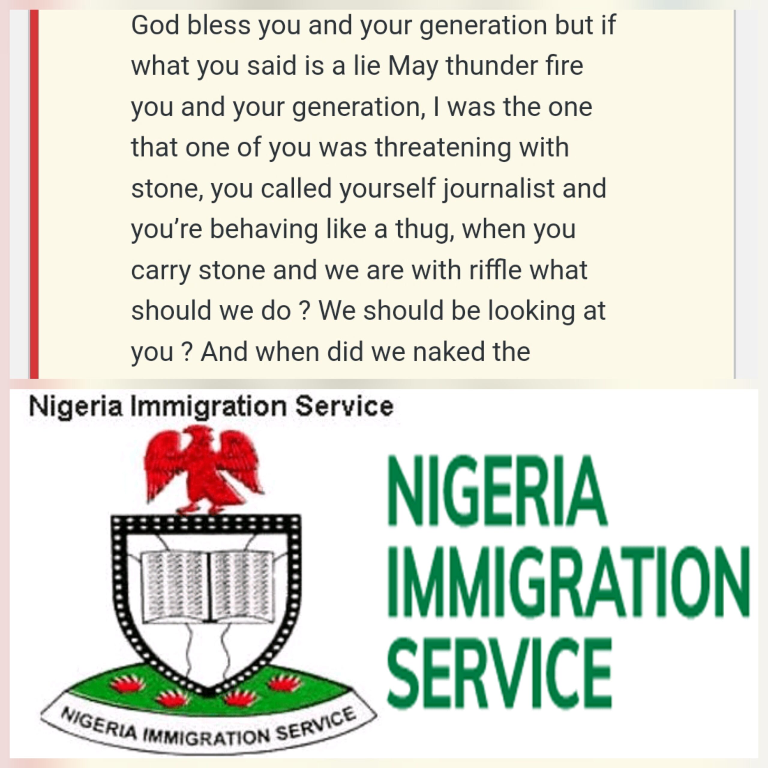 Naija TODAY News Mgt Demands Justice As Recent Gun-threatening Immigration Officer Rain Curses On Publication, Threatens Legal Action Against The Nigerian Immigration