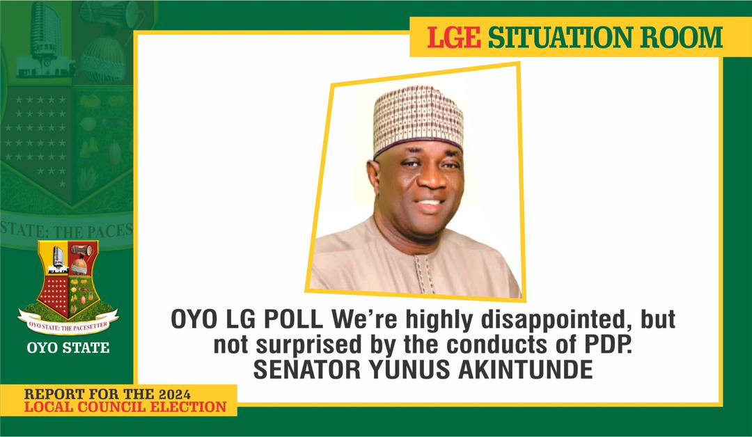 Oyo LG Polls: Oyo Central Senator, Yunus Akintunde Voices Concerns Over Oyo LG Election, Calls For APC Leadership Quick Action