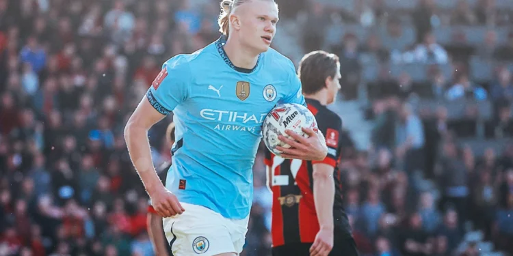 Manchester City FC Provides Update On Star Striker, Erling Haaland’s Left Ankle Injury Condition