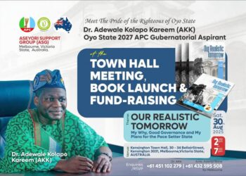 Oyo 2027: Melbourne(Australia) To Host Event For Kolapo Kareem’s Gubernatorial Aspirations