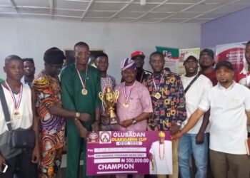 Historic Win: Egbeda LG Chairman, Sikiru Sanda Congratulates Egbeda Market Football Team On Historic Olubadan Olakulehin Cup Victory