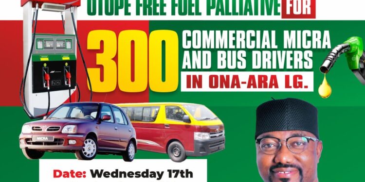OTOPE’s September Empowerment: Free Fuel Palliative Brings Relief To 300 Commercial Drivers In Ona-Ara LG