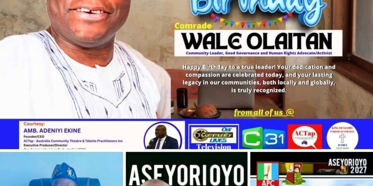 Oyo Guber Aspirant, Kolapo Kareem, Commends Wale Olaitan’s Commitment To Human Rights On His Special Day