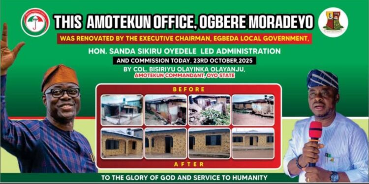 Egbeda LG Chairman, Sikiru Sanda, Strengthens Grassroots Security With Amotekun Office Launch