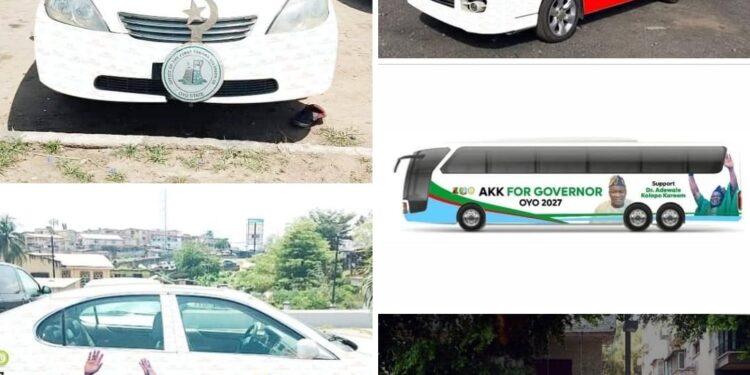 Oyo 2027: APC Guber Aspirant, AKK Rolls Out Vehicle Branding Initiative TODAY To Strengthen Grassroots Mobilisation