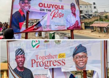 Politics Of Destruction: Unknown Vandals Target Oluyole LG Chairman’s Billboards