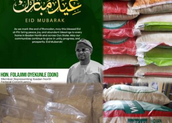 Eid-El-Fitr: Rep’ Member, Fola Oyekunle Reaffirms Commitment To Ib North Development, Distributes Food Palliatives To Constituents