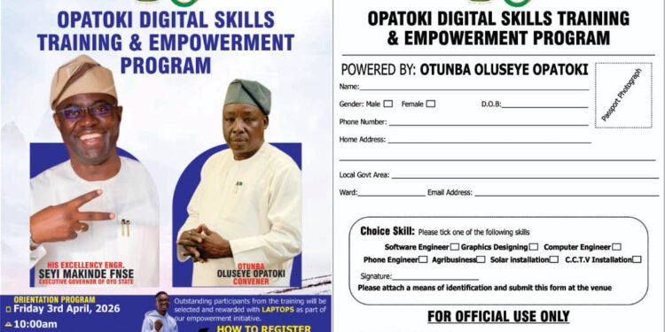 Oyo Guber Hopeful, Otunba Oluseye Opatoki, Launches Digital Skills Training Program To Empower Youth And Drive Economic Growth