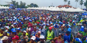 PHOTOS: Sea Of Supporters Flood Mokola As Rep Aderemi Oseni Set To Declare For Oyo South Senate Under APC